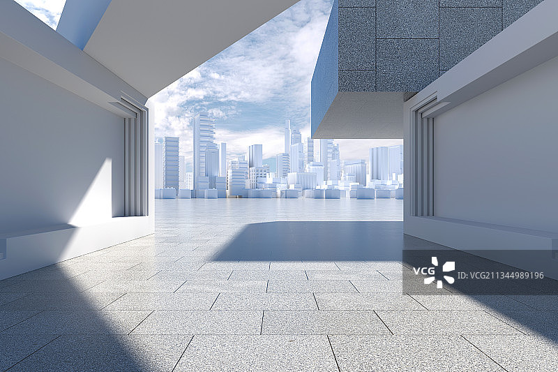 3D现代简洁水泥空间背景图片素材