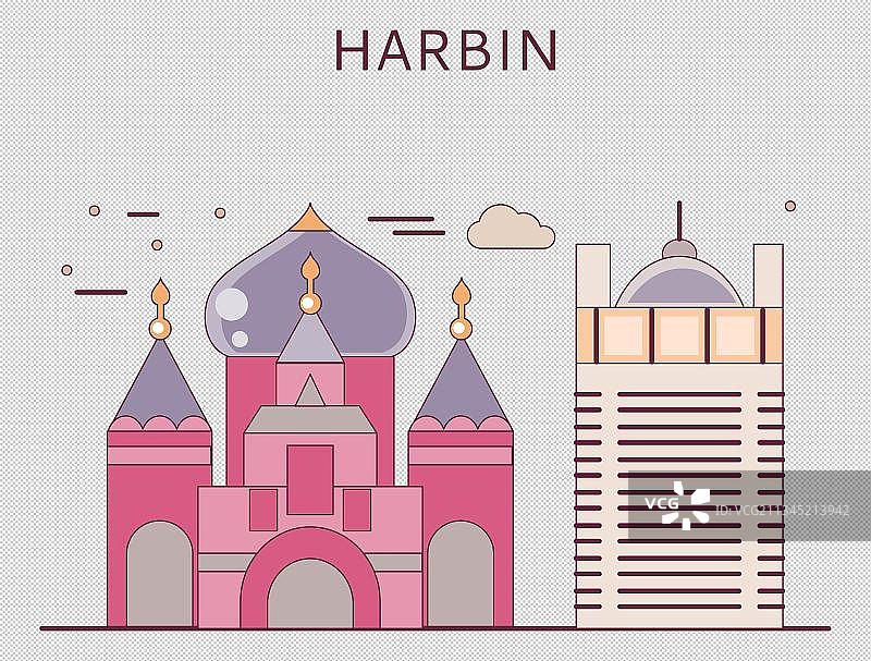 哈尔滨城市地标建筑图片素材