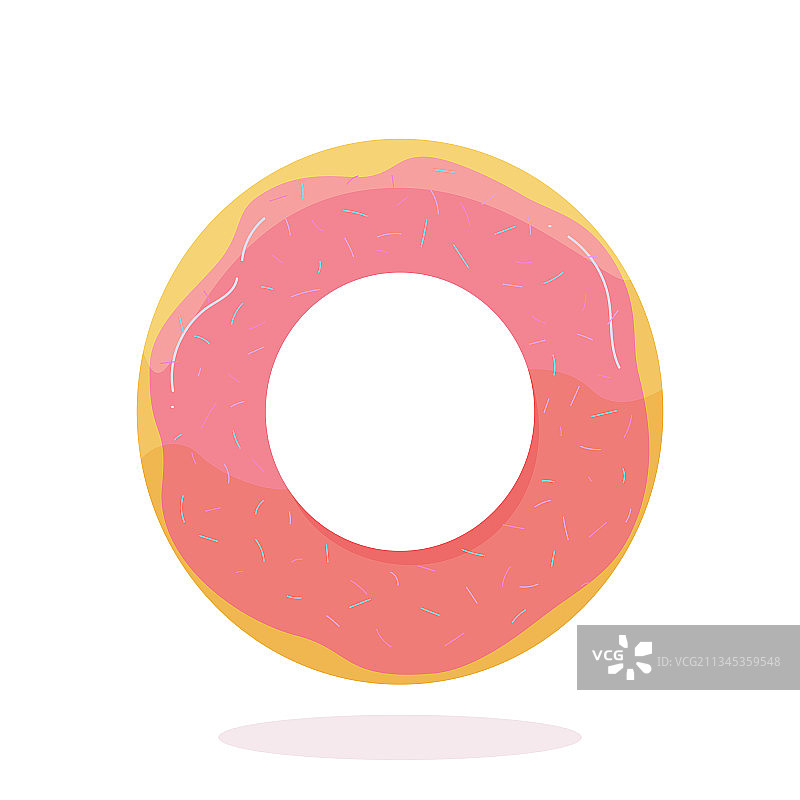 现实的圆形甜甜圈在白色的背景图片素材