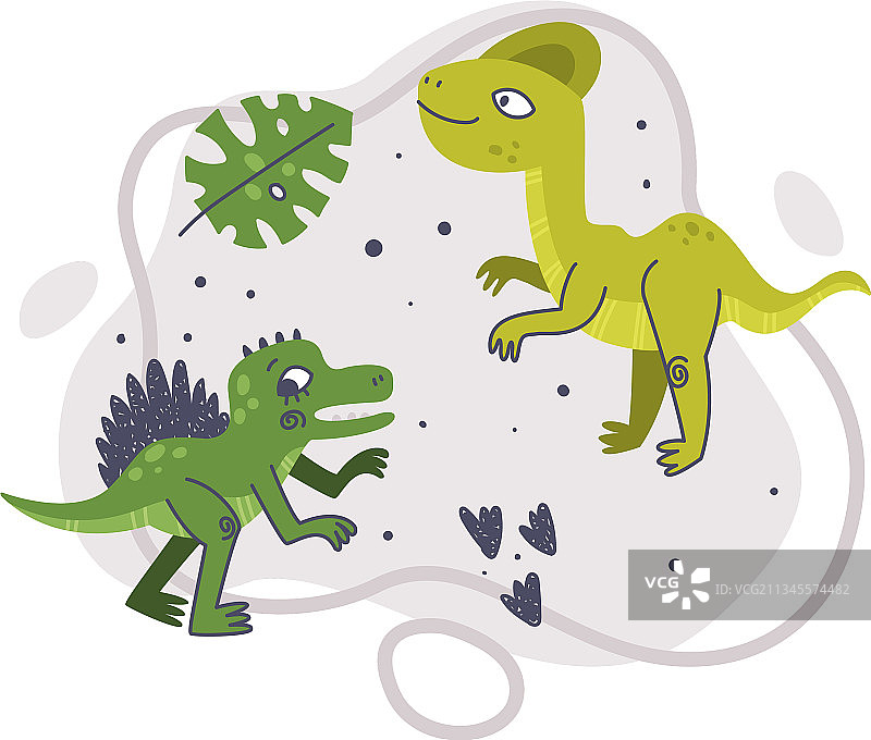 侏罗纪公园构图以搞笑的恐龙为例图片素材