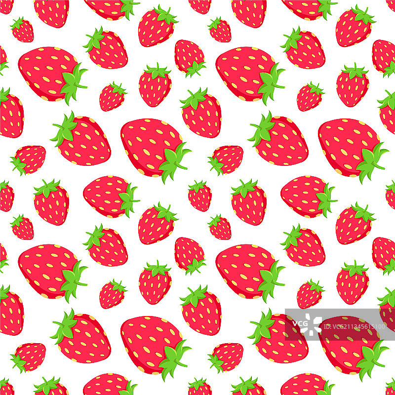 红色多汁草莓图案的织物图片素材