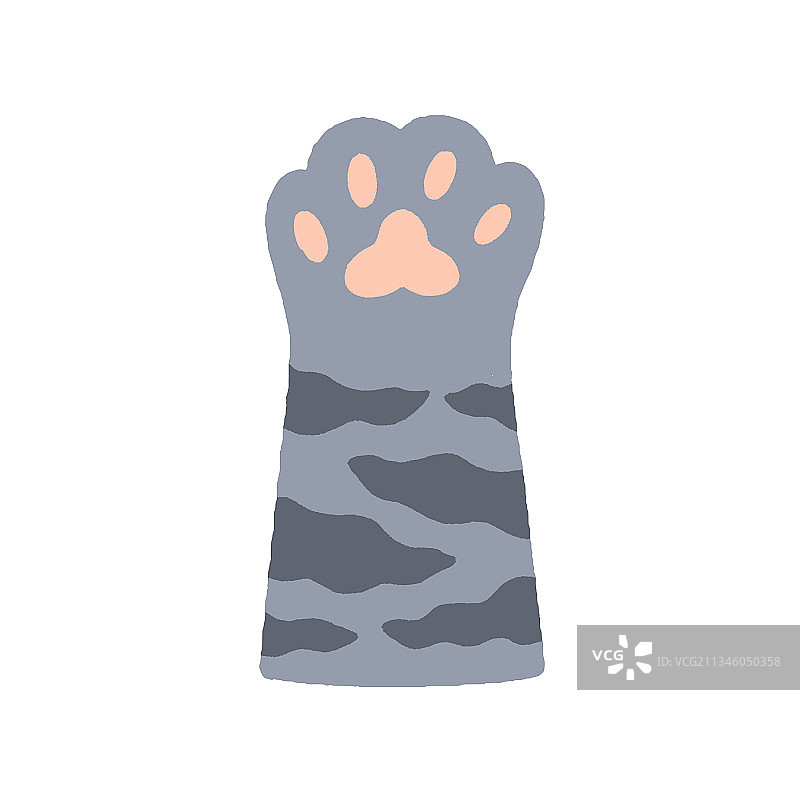 可爱的柔软的爪子和粉红色的垫可爱的虎斑猫图片素材