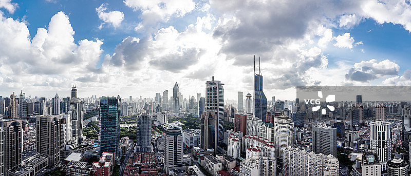 上海城市风光全景高视角图片素材