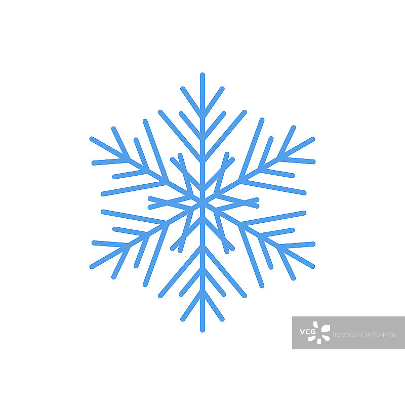 雪花图标圣诞和冬天的主题简单图片素材