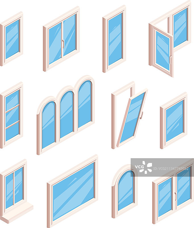 玻璃窗框可打开或关闭房间窗户图片素材