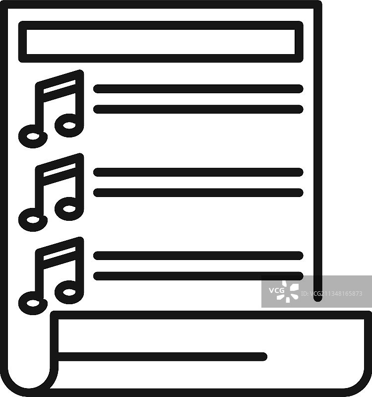 纸上播放列表图标大纲音乐歌曲图片素材