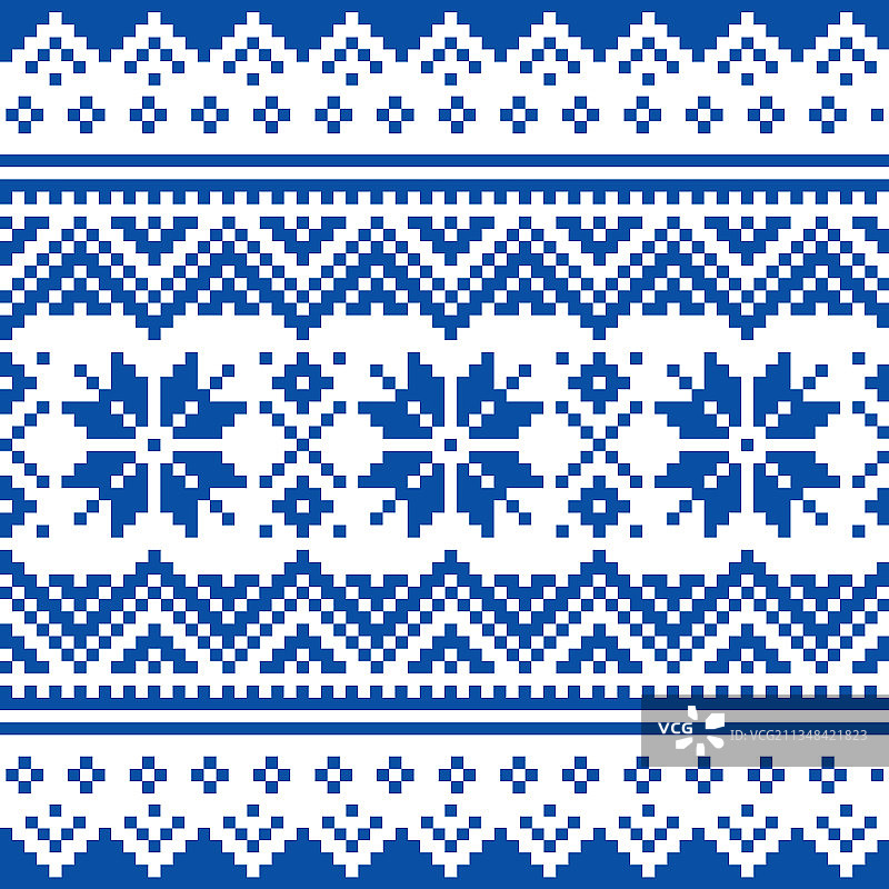 圣诞无缝冬季蓝色图案图片素材