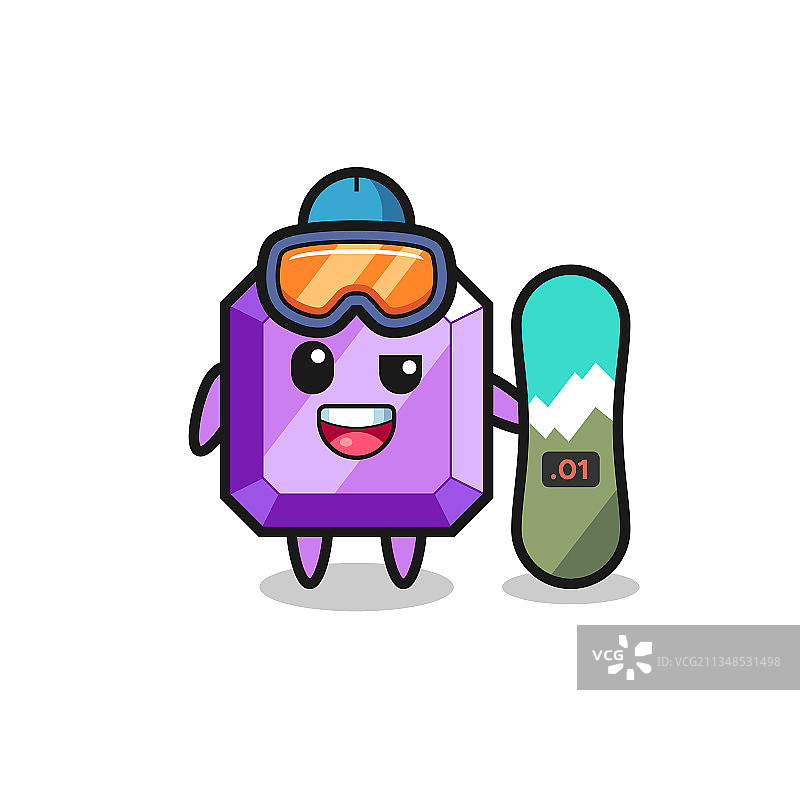 紫色宝石的性格与滑雪风格图片素材