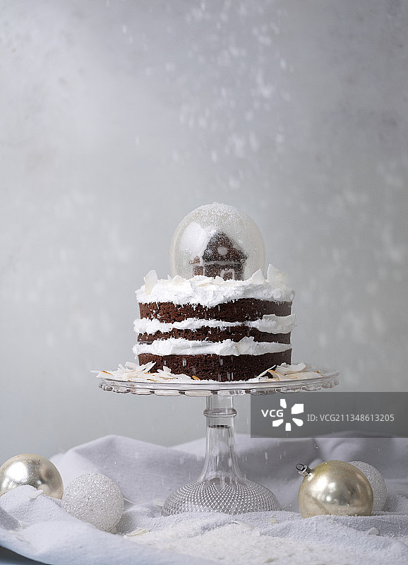 圣诞巧克力蛋白蛋糕图片素材