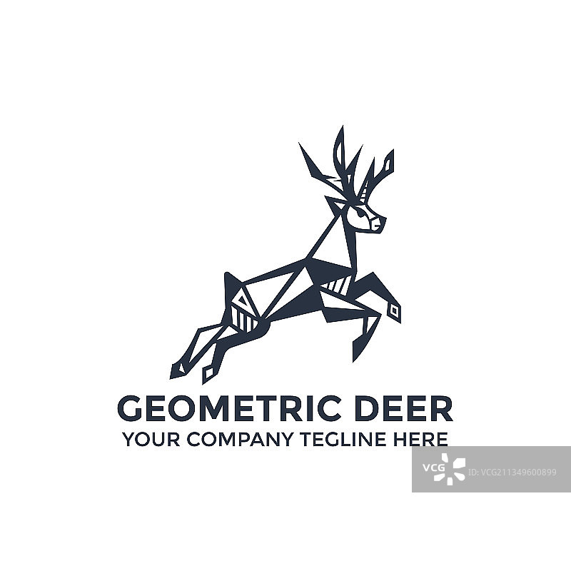 几何鹿标志设计模板图片素材