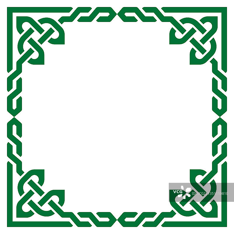凯尔特编织绿色框架设计-爱尔兰图片素材