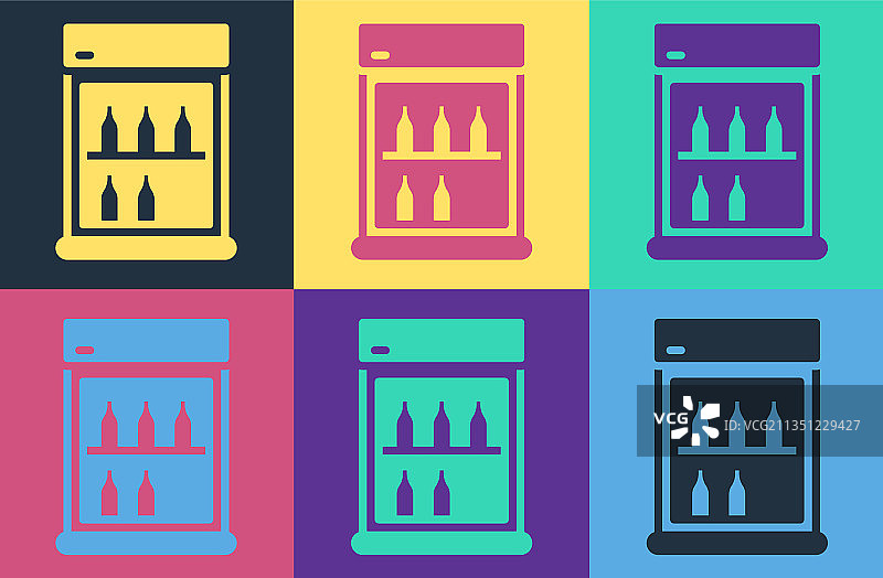 波普艺术商业冰箱储存饮料图片素材