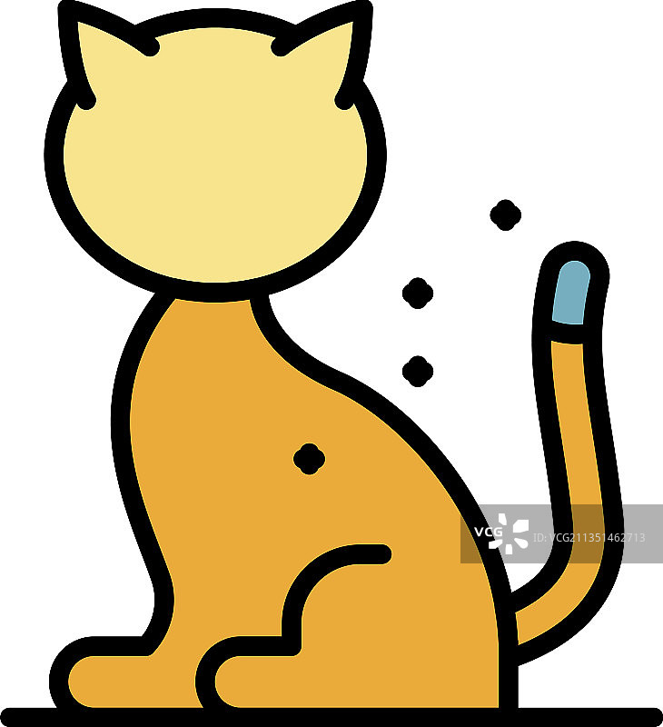 脏螨猫图标颜色轮廓图片素材