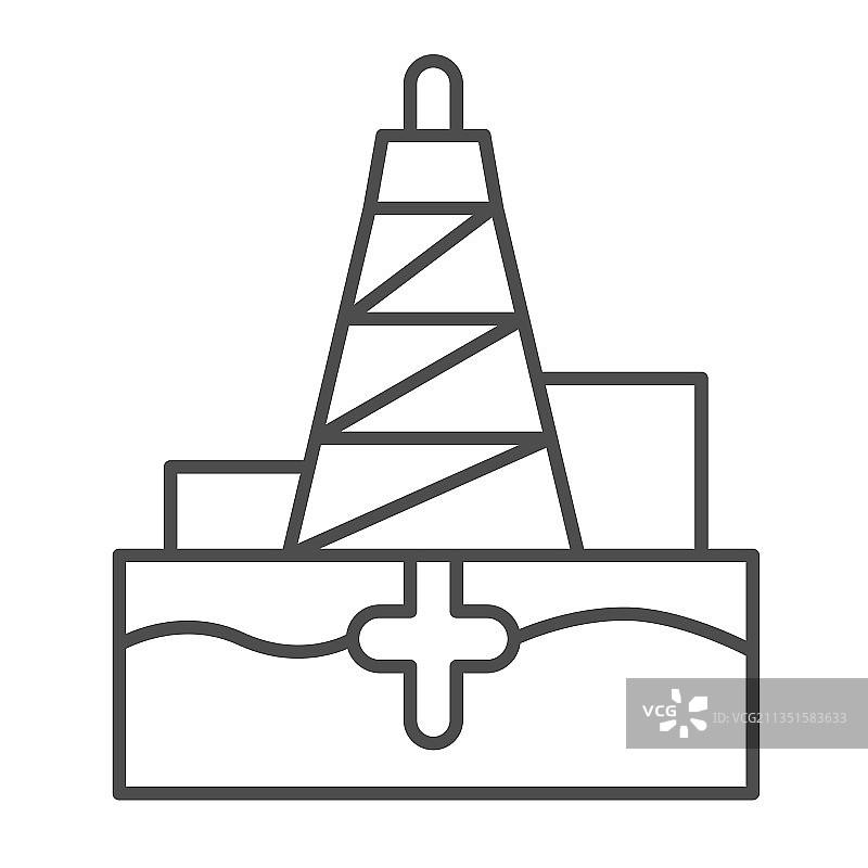 石油钻机细线标志着石油工业图片素材