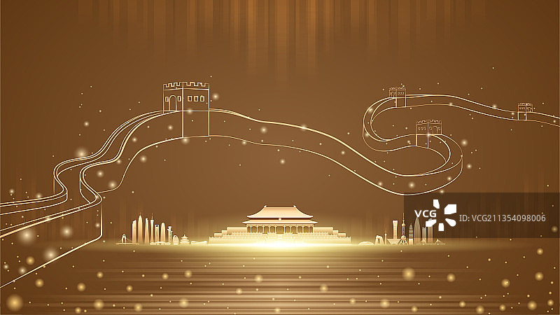 长城故宫建筑插画矢量图片素材