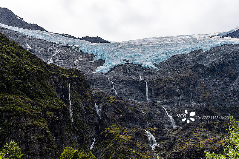 新西兰南岛阿斯帕林山冰川图片素材