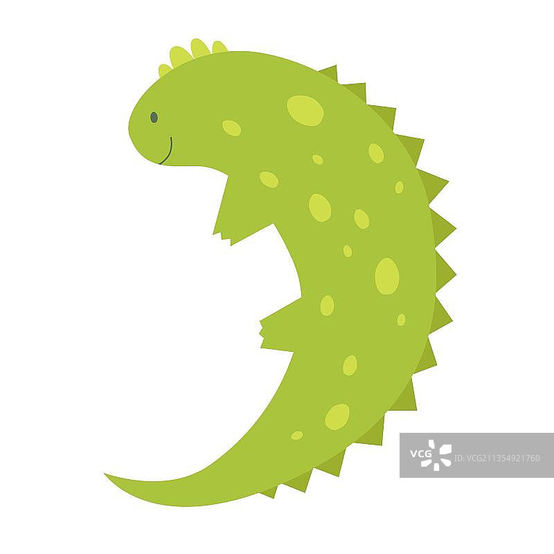 绿色鳄鱼可爱卡通动物涂鸦图片素材