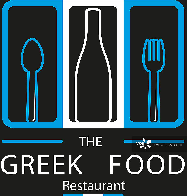 希腊餐饮店标志希腊国旗的象征图片素材