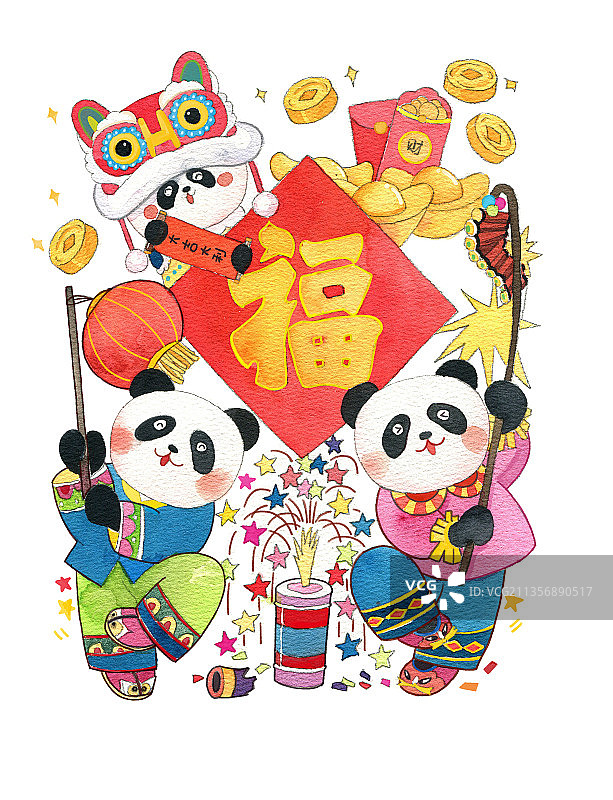 传统节日之春节新年插画图片素材