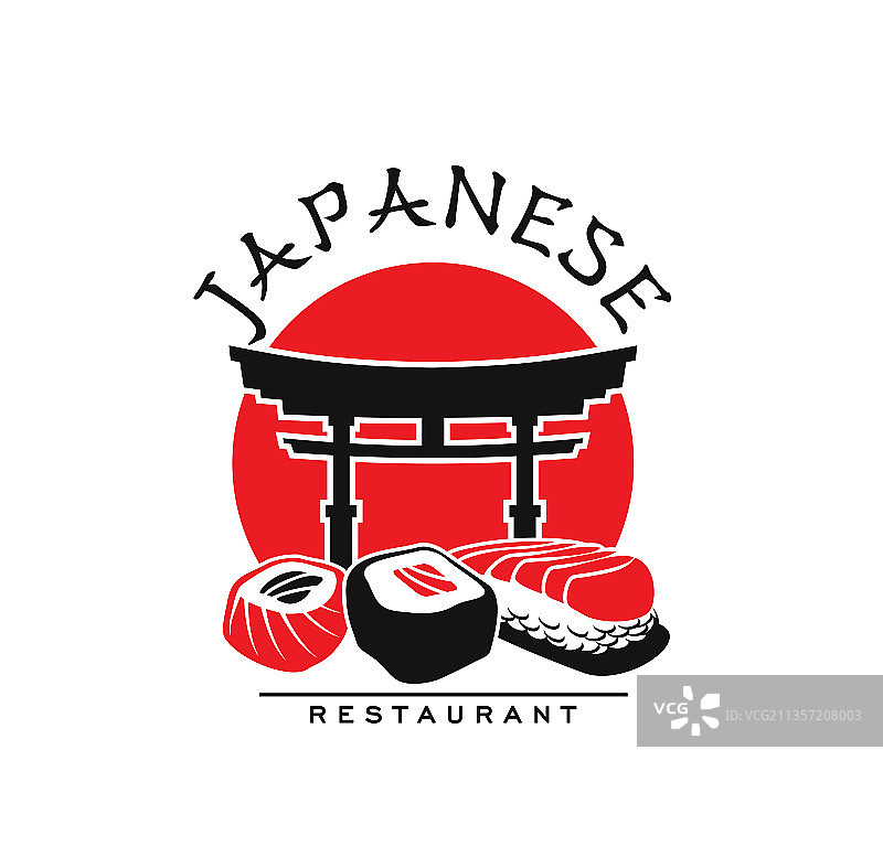 日本料理餐厅的图标寿司卷图片素材
