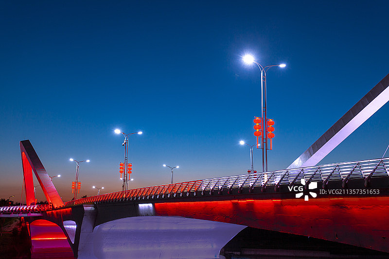 白鹭桥夜景图片素材
