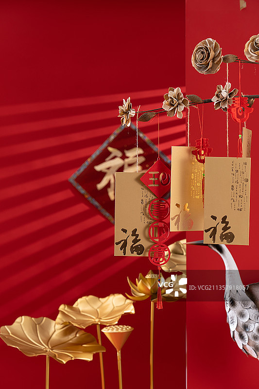 新年中国福和红包图片素材