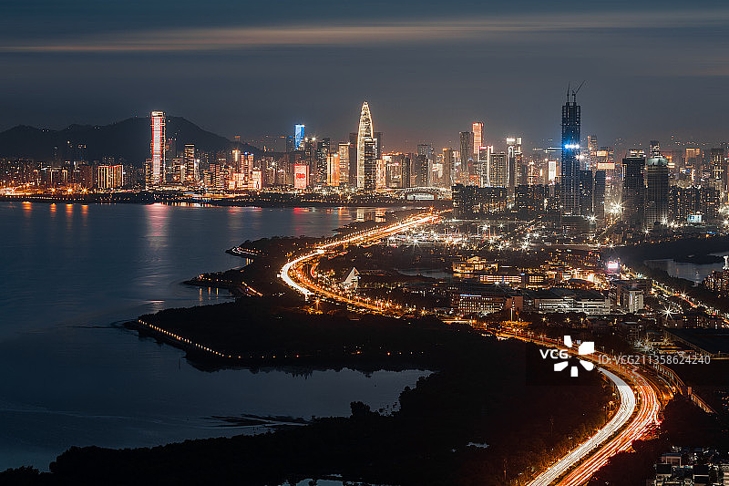 中国深圳市深圳城市风光夜景图片素材