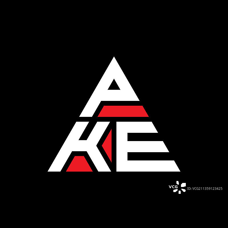 Pke商标用三角形字母设计图片素材
