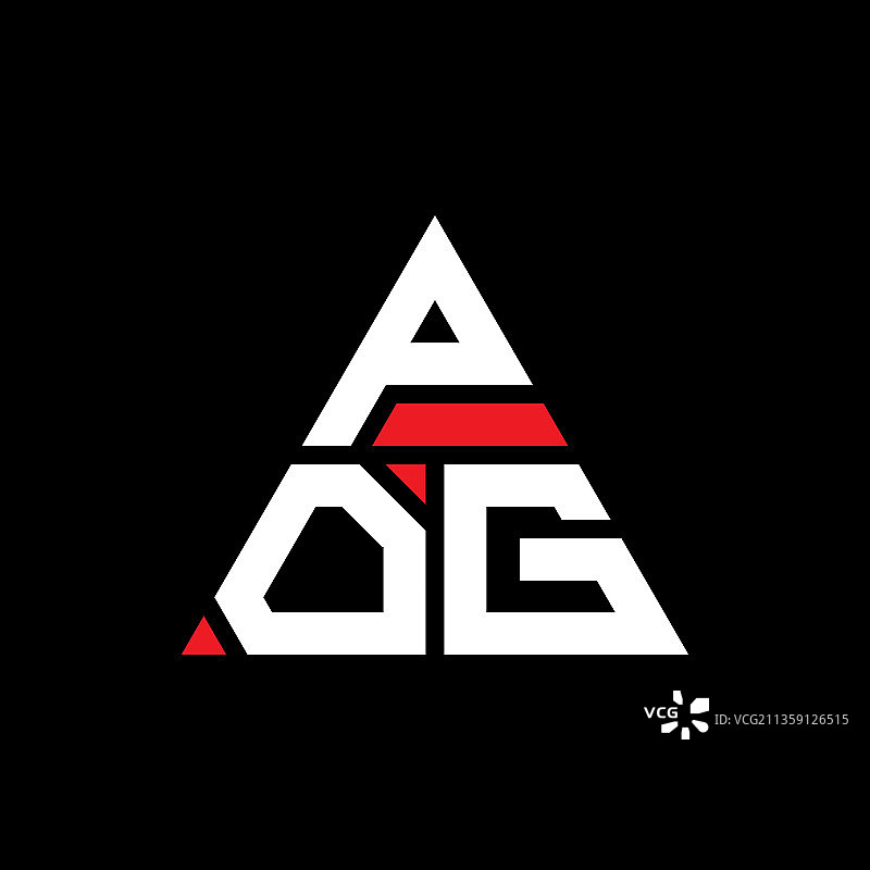 Pog的标志用三角形字母设计图片素材