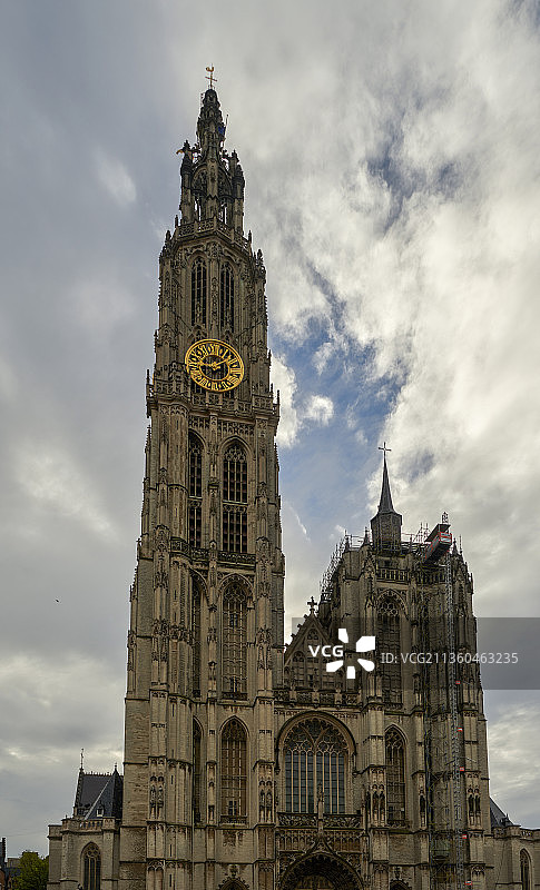 比利时，安特卫普，圣母主教教堂，圣母主教座堂，钟楼图片素材