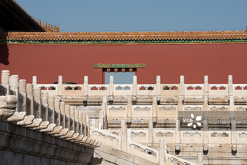 故宫三大殿平台和红墙图片素材