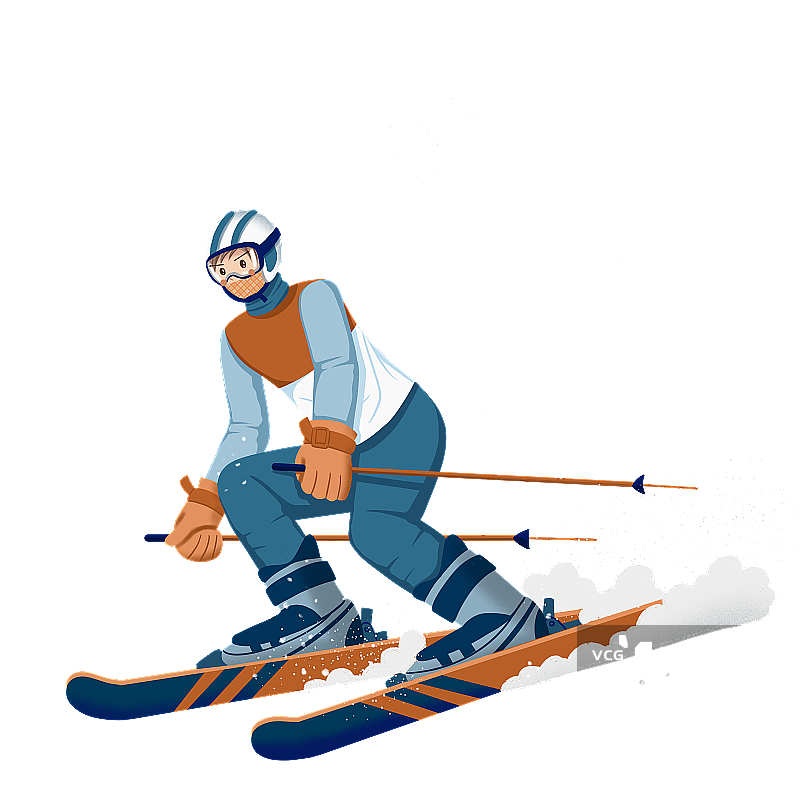 运动会高山滑雪插画免抠图图片素材