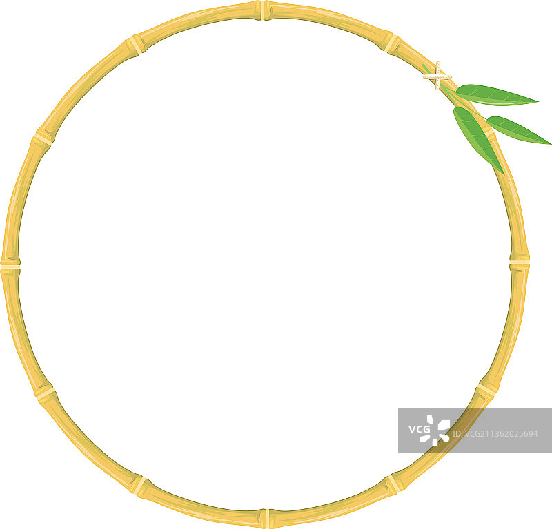 圆形的竹子，古老的热带圆形框架图片素材