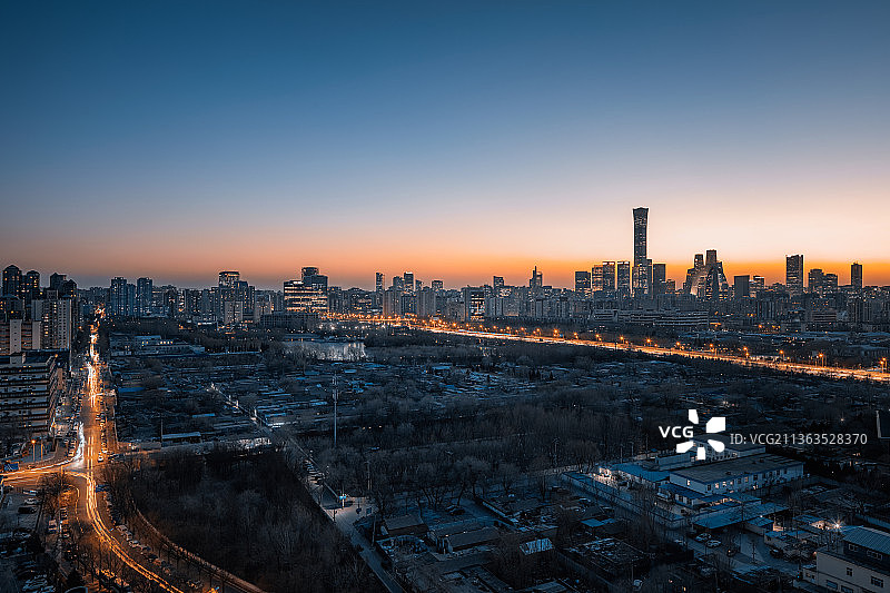 北京国贸夜景商务区图片素材