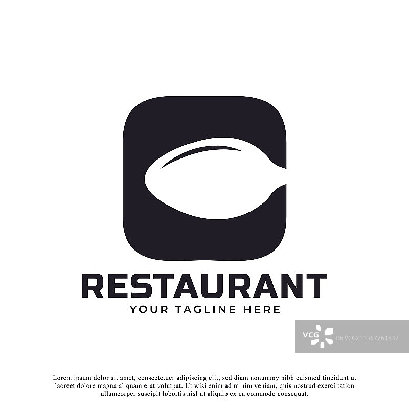 餐厅标志首字母c与匙叉图片素材