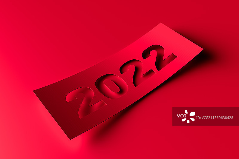 3D渲染抽象新年2022图片素材