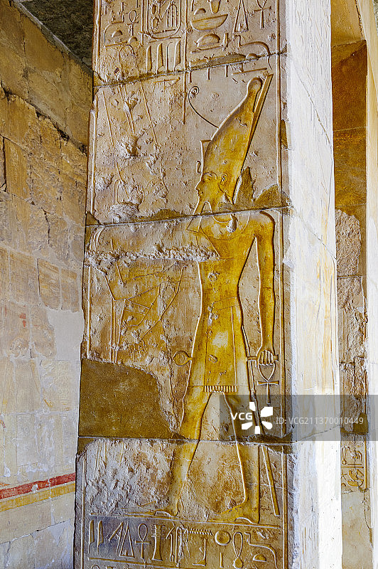 非洲埃及卢克索的哈其素女王庙的壁画图片素材