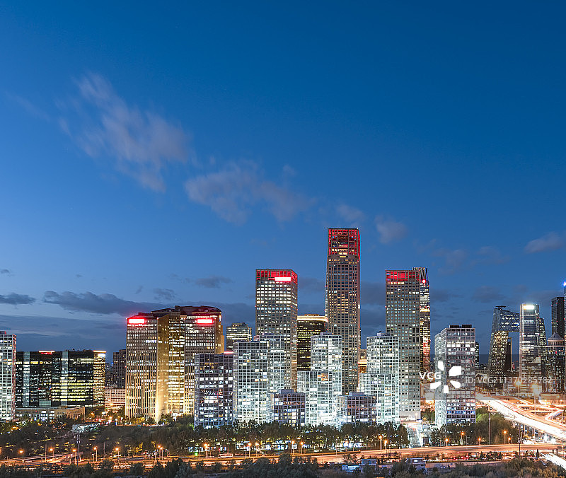 北京城市夜景 国贸CBD 现代建筑图片素材
