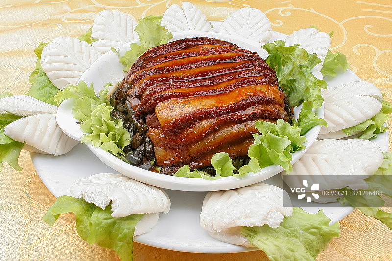 中餐美食-荷叶饼扣肉图片素材