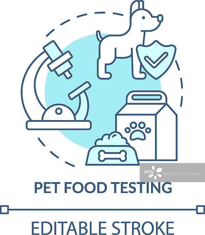 宠物食品测试绿松石概念图标图片素材
