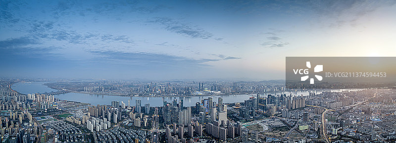 杭州城市全景风光图片素材