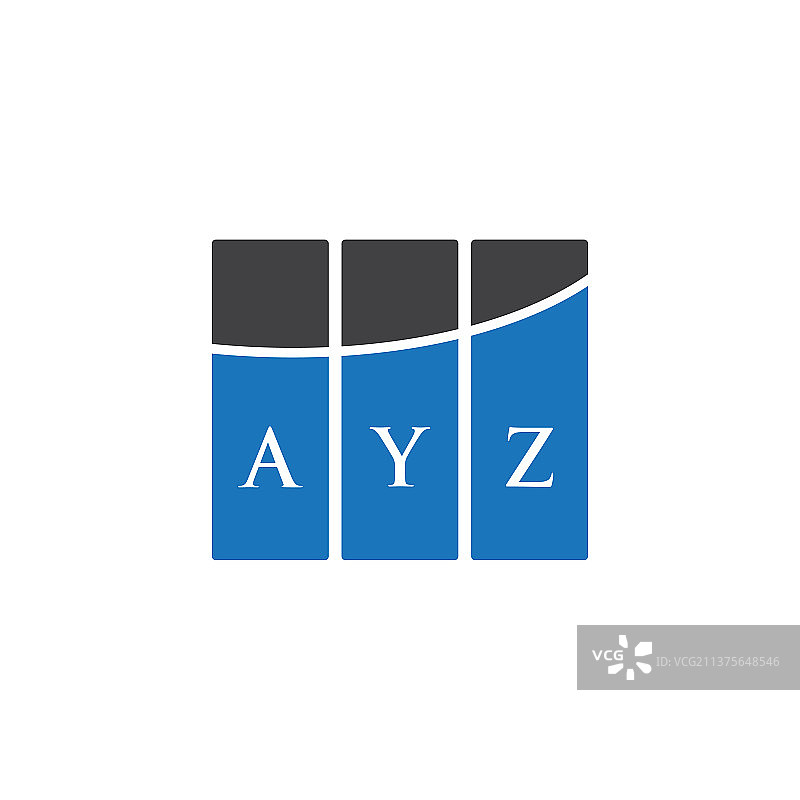Ayz字母标志设计在黑色背景Ayz图片素材