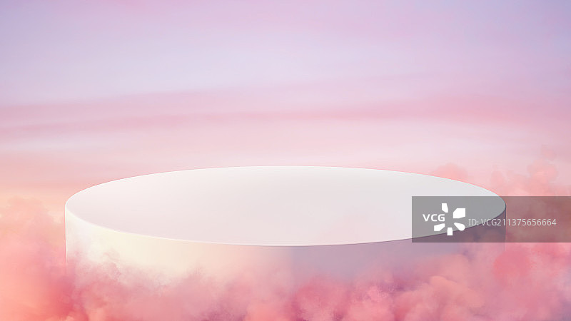 粉红云端产品展台背景图片素材