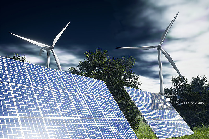 能源，绿色，光伏，风力发电，储能，碳中和图片素材
