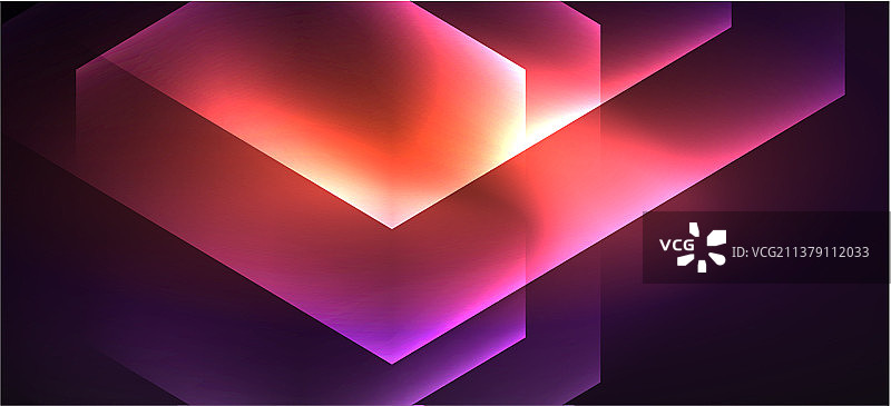 闪亮的六边形霓虹灯模板未来数字图片素材