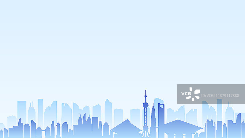 上海简约城市PPT背景图片素材
