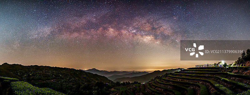 茶园银河，清凉山，梅州，银河全景，银拱图片素材