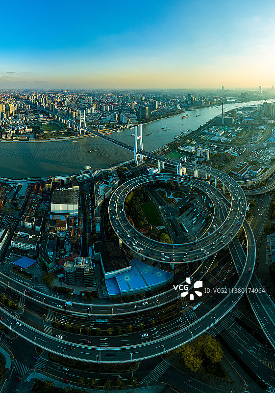 航拍上海南浦大桥图片素材