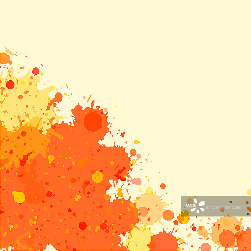 橙色水彩油漆飞溅框架图片素材