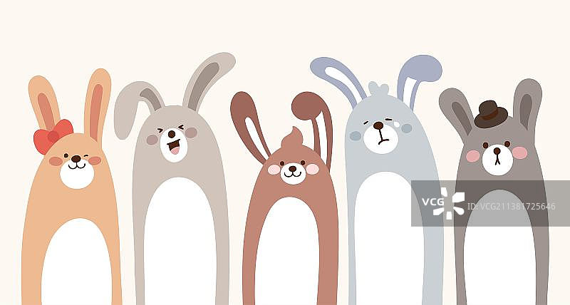 卡通可爱小兔动物插图图片素材